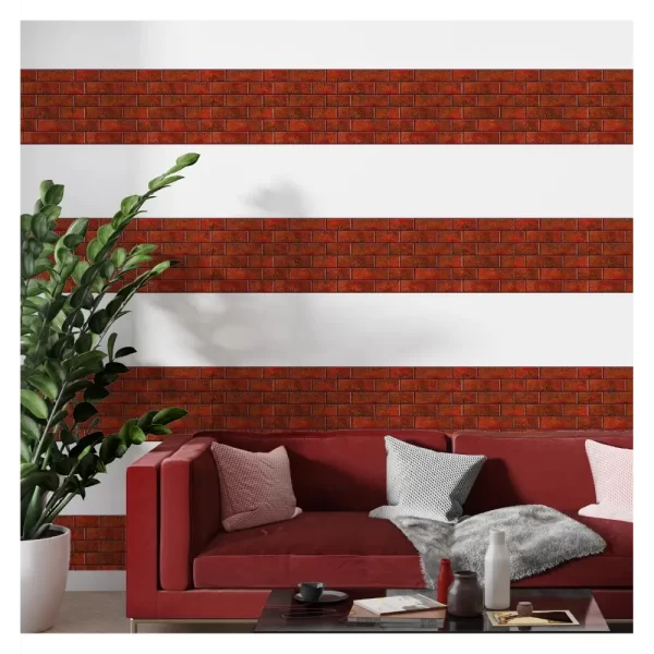 Red Subway Self Adhesive Tiles for Home Decor