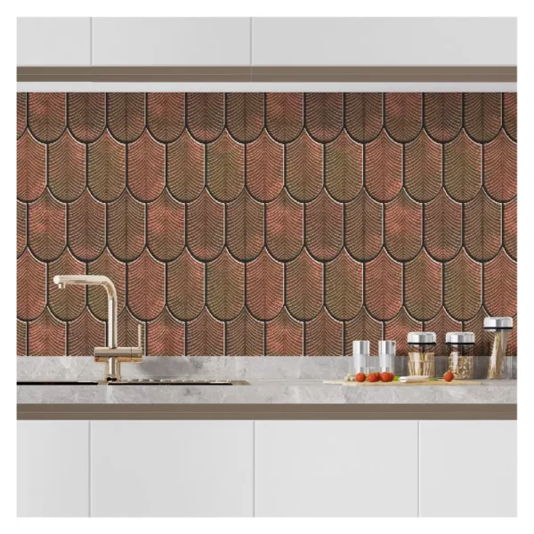 Rustic Copper Peel and Stick Wall Tiles for Kitchen Backsplash