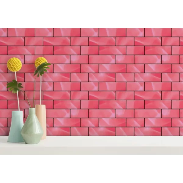 Pink Peel and Stick Subway Tiles for Kitchen