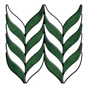 White and Green Chevron Peel and Stick Wall Tile | Kitchen Backsplash Tiles