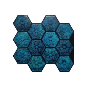 Sea Port Blue peel and Stick Wall Tile | Hexagon Kitchen Backsplash Tiles | self Adhesive Tiles for Home