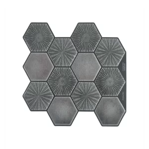 Steel Gray Hexagonal Peel and Stick Wall Tile | self Adhesive Tiles for Home Décor from Mosaicowall