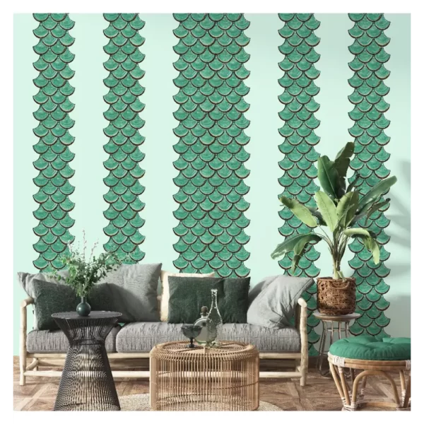 Green Self Adhesive Tiles For Home Decor