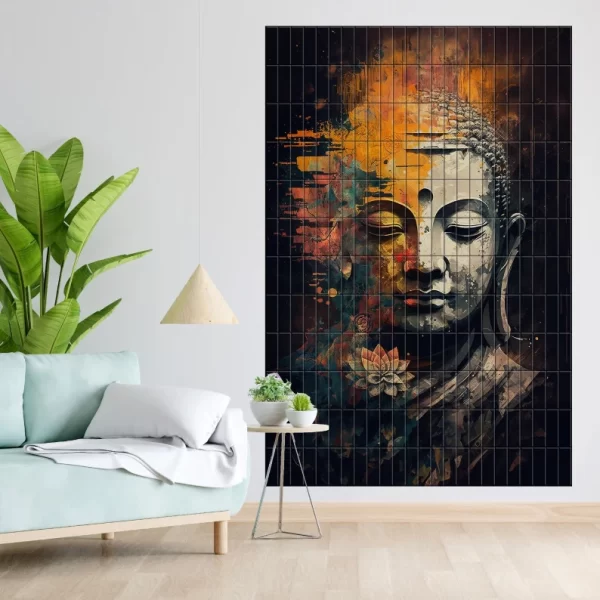 Buddha Mural Peel and Stick Wall Tiles