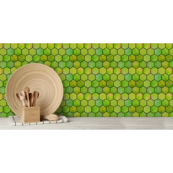 Green Peel and Stick Backsplash Tiles