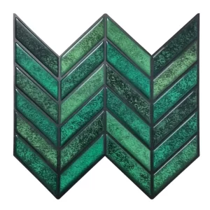 Emerald Green Chevron Tiles - Peel and Stick Backsplash