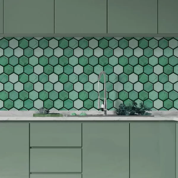Sage Green Peel and Stick Tiles for Kitchen