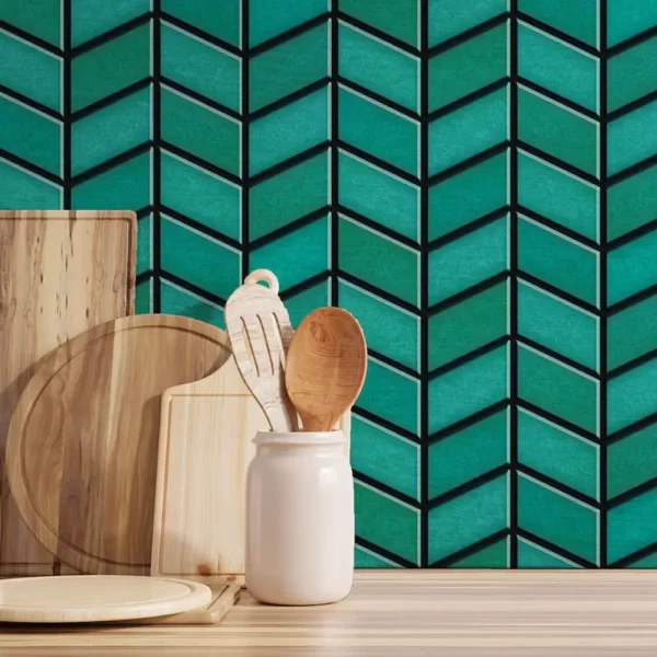 Teal Peel and Stick Backsplash Tiles for Kitchen Wall