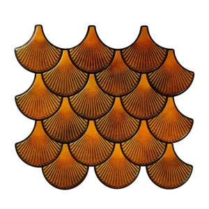 Orange Shell Peel And Stick Wall Tile | Kitchen Backsplash Tiles