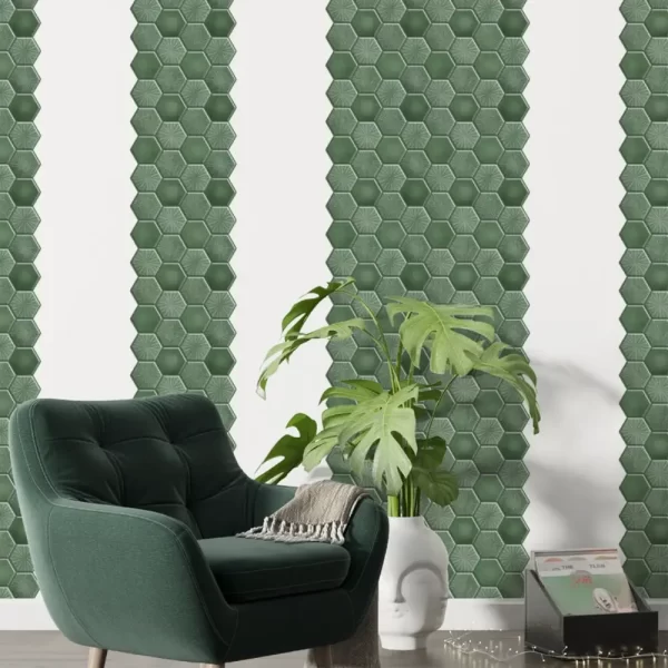 Green 3D Peel and Stick Wall Tiles