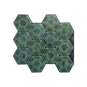 Artistic Sage Green Honeycomb Kitchen Décor Peel and Stick Backsplash Tiles