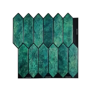 Emerald Green Long Hexagon Peel and Stick Wall Tile | Kitchen Backsplash Tiles | Self Adhesive Tiles