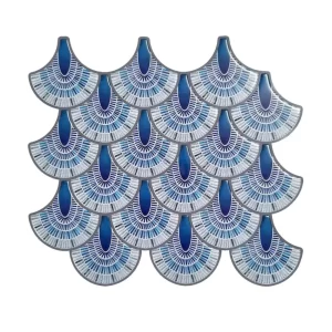 Ancient Blue Fishscale Peel and Stick Backsplash Tile | Kitchen Backsplash Tiles | self Adhesive Stick on Tiles for Home Décor