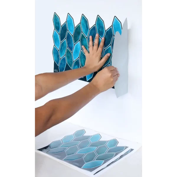 Emerald Blue Peel and Stick Wall Tile Sticker