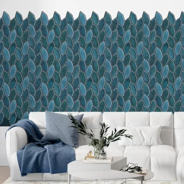Blue Peel and Stick Wall Tile for Living Room Walls