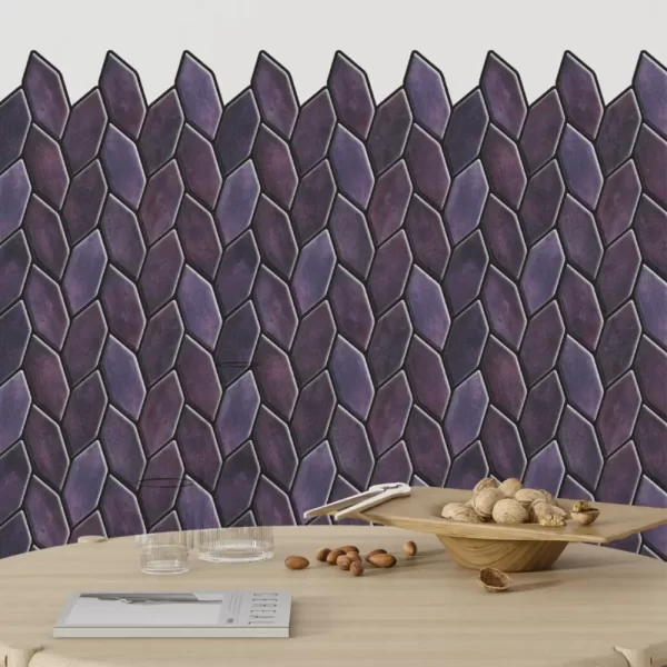Olive Purple Peel and Stick Wall Tile for Home Décor
