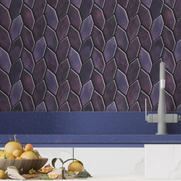 Olive Purple Peel and Stick Wall Tile |for Kitchen Backsplash