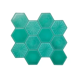Mosaicowall Icy Peel and Stick wall Tile | Hexagon Kitchen Backsplash Tiles | self Adhesive Tiles for Home Décor