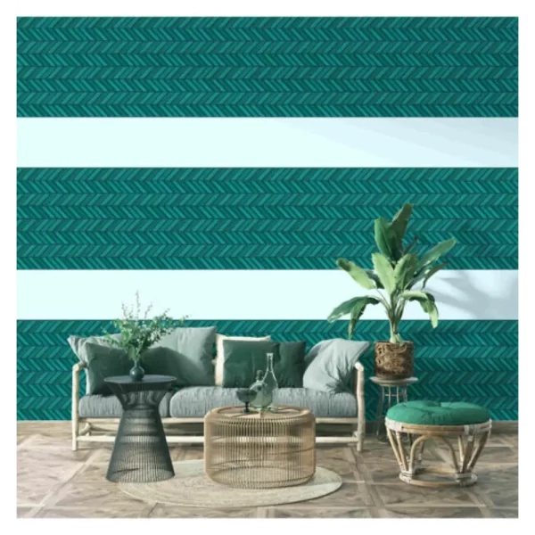 Teal Blue Chevron Peel And Stick Wall Tile for Home Décor