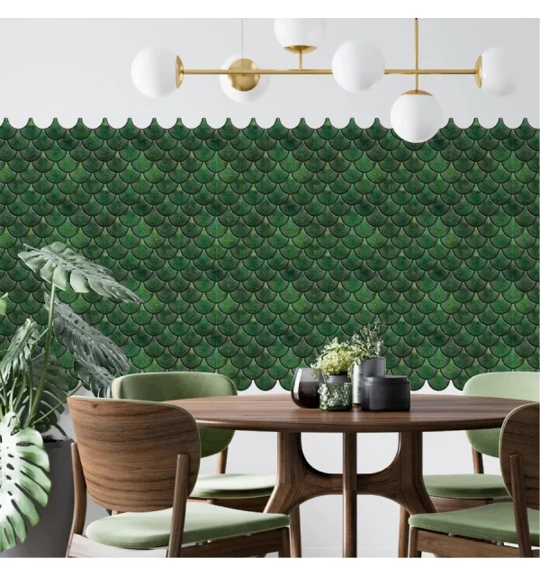 Forest Green 3D Peel And Stick Wall Tiles