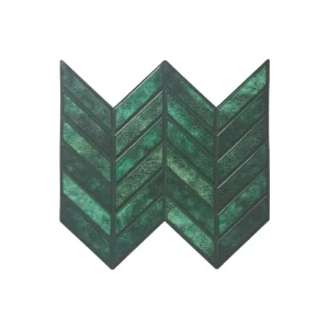 Textured Emerald Green Chevron Peel And Stick Wall Tile | Kitchen Backsplash Tiles | Self Adhesive Tiles For Home