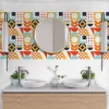 Multicolour Matte Peel and Stick Wall Tile Stickers for Bathroom