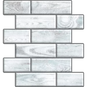 Grey Wooden Peel and Stick Subway Tiles