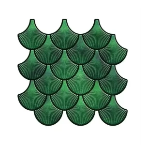 Green Emerald Fishscale Peel And Stick Kitchen Backsplash | Mosiacowall