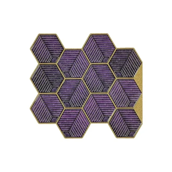 Purple Hexagon Peel And Stick Wall Tile For Kitchen