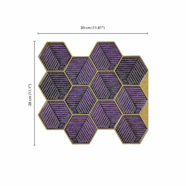 Purple Hexagon Peel And Stick Wall Tile For Kitchen