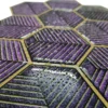 Purple Hexagon Adhesive Wall Tile Kitchen Decor