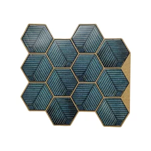 3D Peel and Stick Vinyl Blue Honeycomb Kitchen Tiles