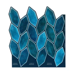 Emerald Blue Peel and Stick Wall Tile: Kitchen Backsplash Decor