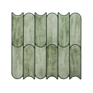 Green Scallop Tile Peel and Stick Tile