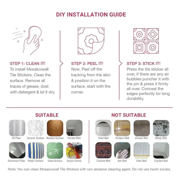 Kitchen Counter Tile Sticker Peel And Stick Design