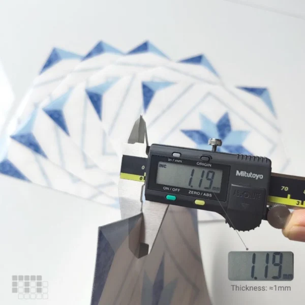 Peel and Stick Floor Tiles | Anti-Slip PU, Modern Blue Star