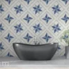 Peel and Stick Floor Tiles | Anti-Slip PU, Modern Blue Star