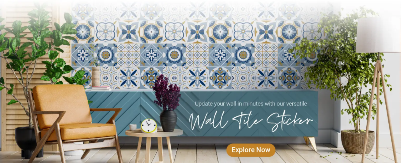 Geometric Peel-and-Stick Tiles For Modern Kitchen Walls