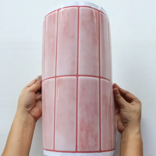 Pastel Pink Kitchen Decor 3D Peel And Stick Tile Sheet