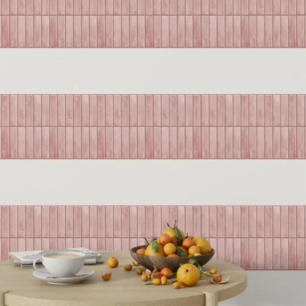 Pastel Pink Kitchen Decor 3D Self Adhesive Tiles