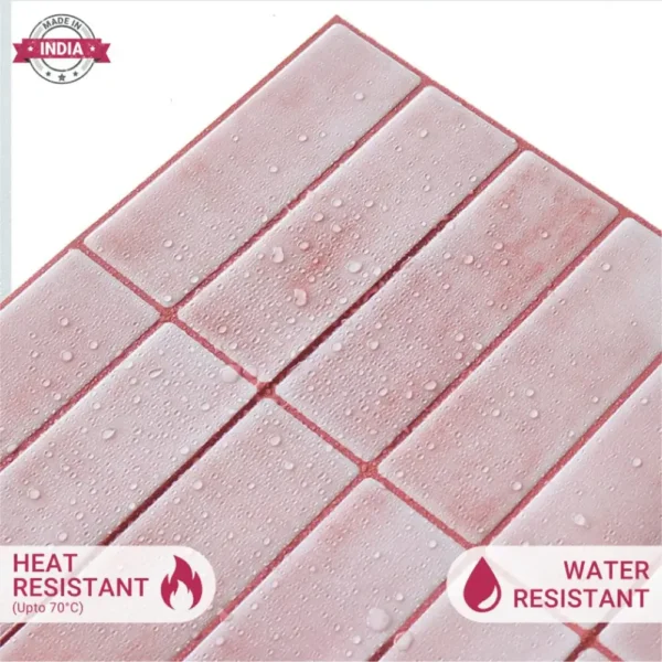 Pastel Pink Kitchen Decor 3D Peel Stick Backsplash
