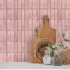 Pastel Pink Kitchen Decor 3D Peel And Stick Tile Panel