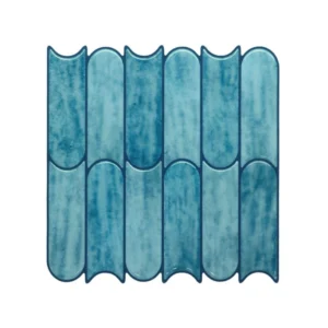 3D Azure Blue Peel & Stick Tiles | Easy DIY Adhesive Backsplash for Kitchen Walls