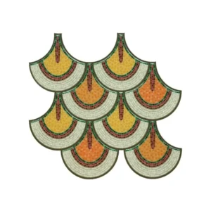 3D Yellow & Orange Scallop Peel & Stick Tiles|Easy DIY Adhesive Backsplash for Kitchen Walls