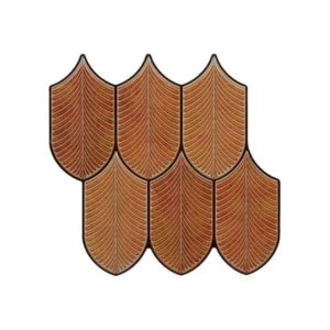 3D Terracotta Plumage Peel & Stick Tiles|Easy DIY Adhesive Backsplash for Kitchen Walls