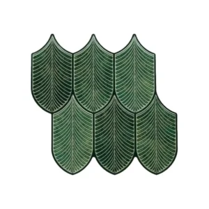 3D Green Leaf Peel & Stick Tiles|Easy DIY Adhesive Backsplash for Kitchen Walls