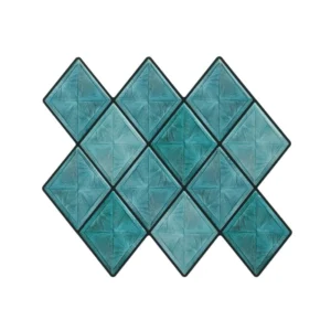3D Turquoise Blue Diamond Peel & Stick Tiles|Easy DIY Adhesive Backsplash for Kitchen Walls