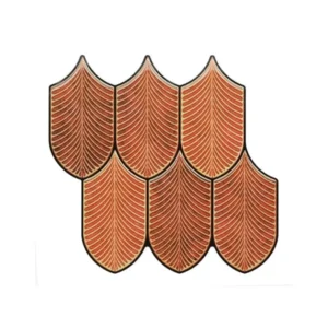3D Terracotta Leaf Peel & Stick Tiles|Easy DIY Adhesive Backsplash for Kitchen Walls