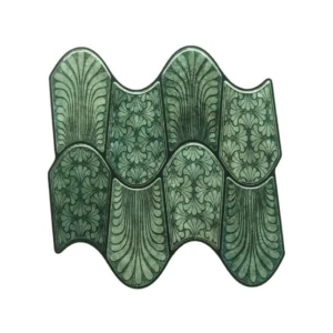 3D Wavy Green Peel & Stick Tiles|Easy DIY Adhesive Backsplash for Kitchen Walls