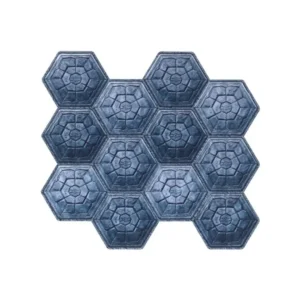 3D Hexagon Blue Peel & Stick Tiles